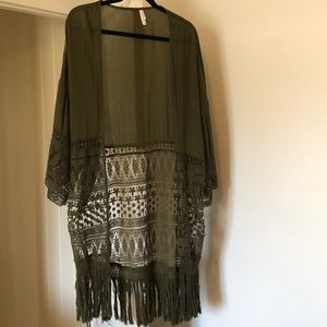 Cute Olive Kimono /Beach Cover Up